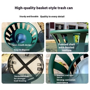 Cesto di fiori apertura in piedi all'aperto pattumiera grande bidone dei rifiuti per cortile Villa Area panoramica comunità del parco senza <span class=keywords><strong>coperchio</strong></span> - Product Image 4