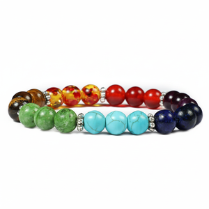 7 Chakra Balancing Healing Yoga <b>Bracelet</b> with Genuine Healing StonesExclusiveTo Energized Seven Chakra of <b>Human</b> Body - Product Image 1