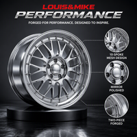 Jante en alliage d'aluminium forgé 2 pièces 10 rayons maille chromée à déport profond avec logo personnalisé pour voiture 18-22 pouces 5x114.3