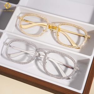 แว่นกันแดด ZUANFA JEWELRY ทรงเต็มกรอบประดับโมอิสซาไนต์ สำหรับทุกเพศทุกวัย ดีไซน์แฟชั่น กรอบสีเงินและสีทอง - Product Image 1