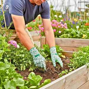 Guantes de Jardinería de Algodón con Puntas Texturizadas Antideslizantes, Muñequera Elástica, Uso General, Sin Látex, Sin Polvo - Product Image 1