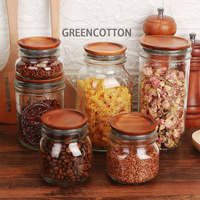 Couvercles de bocaux Mason à ouverture régulière avec logo personnalisé-Bocal de rangement en bois d'acacia avec joint hermétique en silicone brun