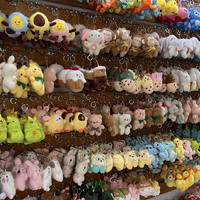 En stock, vente en gros, mini porte-clés en peluche de 4 pouces (10 cm, 12 cm), porte-clés en peluche mignon kawaii, animaux/anime/fruits et légumes