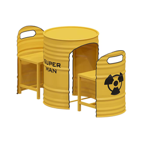 Juego de Mesa y Sillas de Barril de Petróleo para Exteriores FYZK, Muebles de Patio Metálicos, Estilo Industrial Vintage, para Cafetería, <span class=keywords><strong>Bar</strong></span>, Bistro, Jardín, Uso Comercial, OEM, ODM - Product Image 4