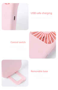 Mini Handheld Fan with Phone Stand USB Rechargeable Pocket Fan Portable Desk Fan Personal Cooling Fan for Dorm Office Travel - Product Image 4