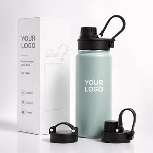 Gourde isotherme personnalisée 40 oz grande capacité, bouteille thermique sous vide en acier inoxydable pour boissons sportives avec LOGO et 3 couvercles - Product Image 1