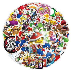 200 feuilles d'autocollants décoratifs en PVC mat verni à l'eau, motif <span class=keywords><strong>Mario</strong></span> Cartoon, pour carnet, coque de téléphone, trottinette, vente en gros - Product Image 5
