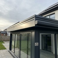 Moderna Terraza de Cristal para Patio con Doble Acristalamiento Low-E y Techo de Aleación de Aluminio Impermeable para Uso Residencial en Villas