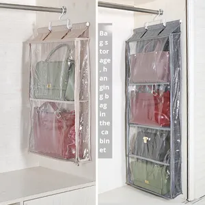 Fully Enclosed Transparent Standing Bag Organizer <b>Wardrobe</b> Dust-Proof Living Room Oxford Fabric Multifunction Storage - Product Image 2