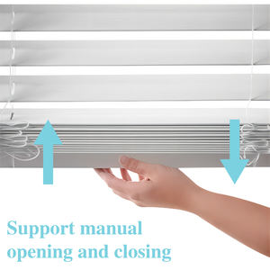 ستائر فينيسية مخصصة بدون أسلاك من الخشب الصناعي بتصميم بسيط مدمج من البي في سي مقاومة للماء مع تحكم آلي من الباب إلى الباب في الولايات المتحدة - Product Image 4