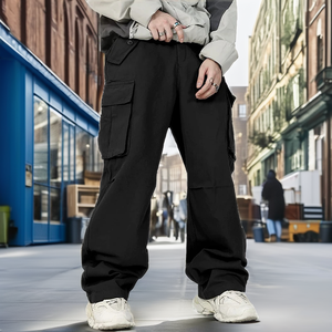 Pantalon décontracté pour homme, taille mi-haute, imperméable, coupe oversize, style parachute, ample, respirant, écologique, OEM d'usine, style urbain - Product Image 2