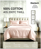 Ensemble de draps en coton uni, linge de lit en coton de couleur unie, linge de lit 100% coton, ensemble de housse de couette en coton personnalisable