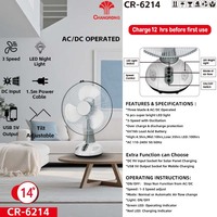 Ventilateur de table solaire portable de 14 pouces avec batterie, panneau solaire et USB, ventilateur rechargeable, refroidisseur d'air, ventilateur de table pour la maison