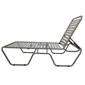 Yoho Customized Modern Outdoor Garden Furniture Aluminum PVC Strap Sun Lounger For Beach Or Hotel Durable Metal Construction