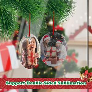 Decoración navideña DIY ocasional Adornos navideños de cerámica personalizados en blanco para sublimación - Product Image 2