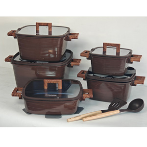 2026 New Die-Casting Square Soup <b>Pot</b> Hot Selling <b>Set</b> 15 Pieces <b>Set</b> Electromagnetic Thermal Conductivity - Product Image 5