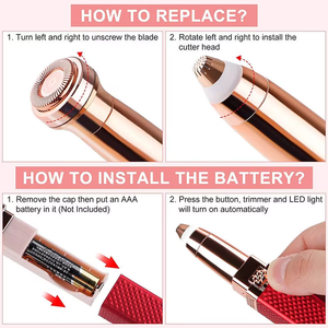 Épilateur indolore 2 en 1 <span class=keywords><strong>pour</strong></span> femmes Tondeuse à sourcils et épilateur facial avec rasoir à lèvres - Product Image 2