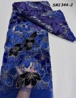 Tissu de dentelle de filet de gland de conception de brocart Jacquard Jacquard Jacquard de satin à la mode pour le motif animal de style sexy
