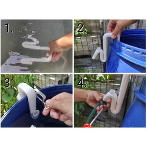 Conector de codo de plástico blanco para manguera de desagüe, soporte de borde y barril de almacenamiento de agua de jardín - Product Image 4