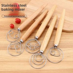 <span class=keywords><strong>Fouet</strong></span> à pâte <span class=keywords><strong>Fouet</strong></span> à pain en bois avec crochet à pâte en acier inoxydable Mélangeur à pâte Outil à main et outils et fournitures de fabrication de pain au levain - Product Image 3