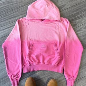 เสื้อทรงบ็อกซี่ครอป ผ้าฝ้ายเนื้อหนัก 100% ประดับด้วยคริสตัล ตกแต่งไหล่ตก ผ้าเฟรนช์เทอร์รี่ พิมพ์ลาย เป็นมิตรต่อสิ่งแวดล้อม ระบายอากาศได้ดี สไตล์วินเทจ ดีไซน์ขาดๆ - Product Image 3