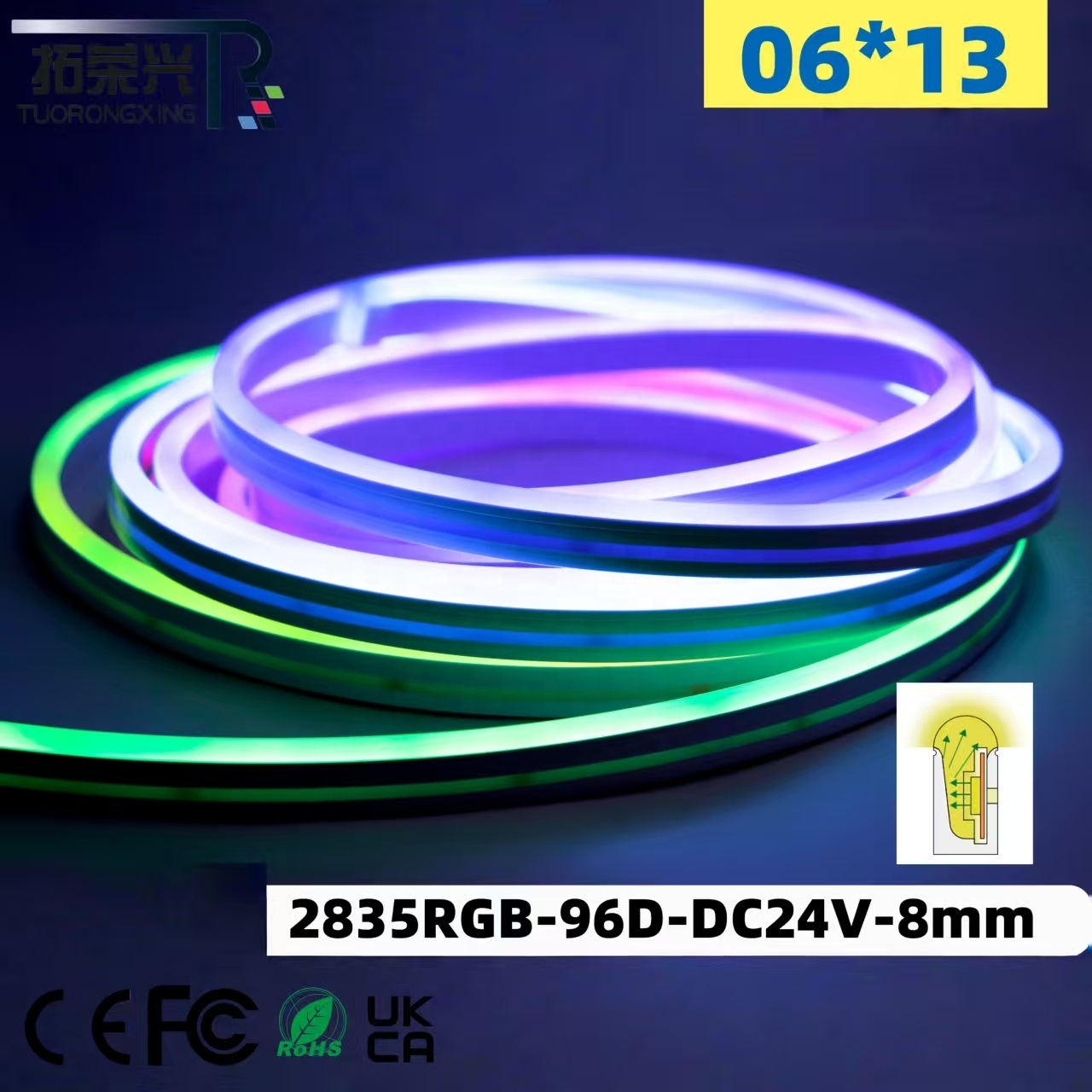 Smart Magic Addressable WS2811 IC Neon IP67 Waterproof Flexible RGB 2835 Dream Color Luces Silicone LED Lights Lighting Strip