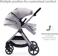 Système de voyage 3 en 1 très vendu, poussette pliable pour bébé avec grandes roues en caoutchouc