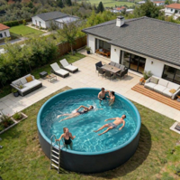 Piscine gonflable personnalisable, portable, en tissu PVC Drop Stitch, résistante aux UV, durable, piscine gonflable géante