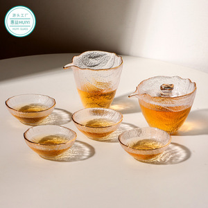 Japanese Hammered Glass Gaiwan With Lid Heat Resistant For Kung Fu <b>Tea</b> <b>Set</b> Home Use - Product Image 2