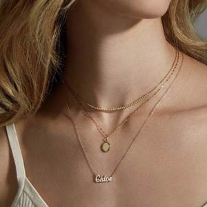 Joyería fina de moda para mujer, collar con nombre inicial de moissanita VVS chapado en oro de 18 quilates, collar con colgante de LETRA DE PLATA 925 personalizado - Product Image 3