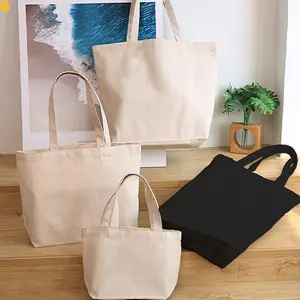 Large Capacity Shopper Canvas Shopping Bag Blank DIY Painting Pattern Cotton Tote Bag Eco Friendly Tote Bags with One Shoulder