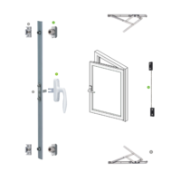 Tige de transmission en aluminium rainurée de 20 mm avec mécanisme de verrouillage à deux points pour quincaillerie de fenêtre à battant en PVC et aluminium