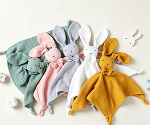 <span class=keywords><strong>Doudou</strong></span> personnalisé pour bébé, couleur unie, animal, 100% mousseline, doux pour la peau, <span class=keywords><strong>doudou</strong></span> personnalisé pour bébé - Product Image 1