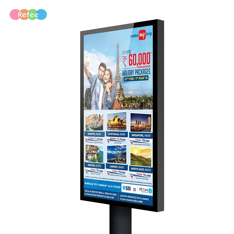 Outdoor Shopping Mall LCD Screen Player Digital Totem Smart Signage Commercial Advertising Equipment High Brightness TV Display