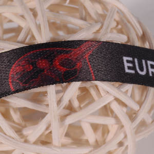 حبل قصير بشعار مخصص أسود اللون 1 ، نقل حرارة واسع طباعة شعار الرقبة حزام سلسلة مفاتيح الحبل - Product Image 3