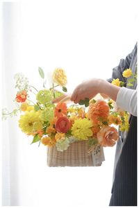 Latest Design Hand Woven Storage <b>Basket</b> Home <b>Garden</b> Outdoor Decor Supplies Weave Flower <b>Basket</b> - Product Image 2