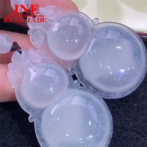 Vente en gros usine : Pendentif ornemental en jade de Birmanie de qualité A, émeraude gourd effet glace, cadeau pour la Journée de la Femme - Product Image 3