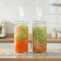 Pot de conservation en verre borosilicate de haute qualité avec couvercle hermétique à clip métallique, réutilisable pour le stockage en garde-manger