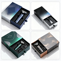 Boîte cadeau personnalisée pour rasoir homme, boîte rigide en carton argenté métallisé avec impression UV inversée, emballage de luxe pour rasoir, boîte de présentation haut de gamme