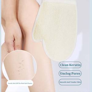 Guantes de ducha de lufa naturales suaves y cómodos, cepillo de ducha exfoliante de limpieza corporal para adultos de estilo Simple - Product Image 5