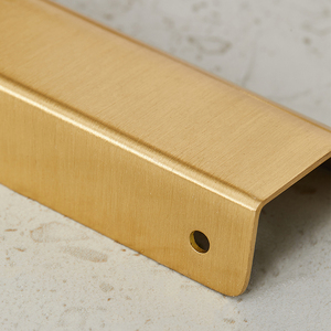 Modern Kitchen Drawer Cabinet Lip <strong>Handle</strong> Pure <strong>Copper</strong> Brass Golden Small <strong>Handle</strong> Pulls for Bedroom Furniture Wardrobe Door Dresser - Product Image 6