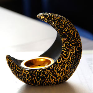 Quemador de Incienso de Resina con Forma de Luna Creciente Árabe Romántico, Quemador de Incienso Bakhoor para Ramadán - Product Image 3