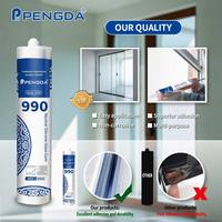 Sellador de Silicona Neutro Resistente a la Intemperie, No Corrosivo, PD990, 300 ml, Transparente, para Marcos de Ventanas y Puertas de Aluminio