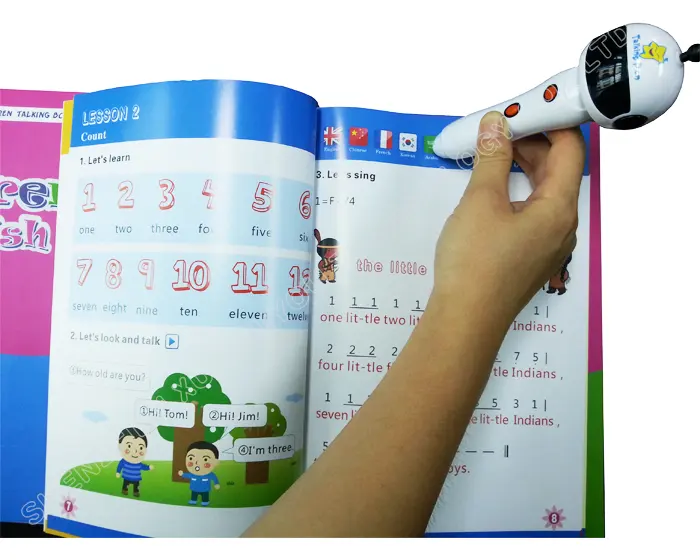 Çocuklar öğrenme kitabı ile Talking kalem sihirli İngilizce elektronik sözlük İngilizce almanca