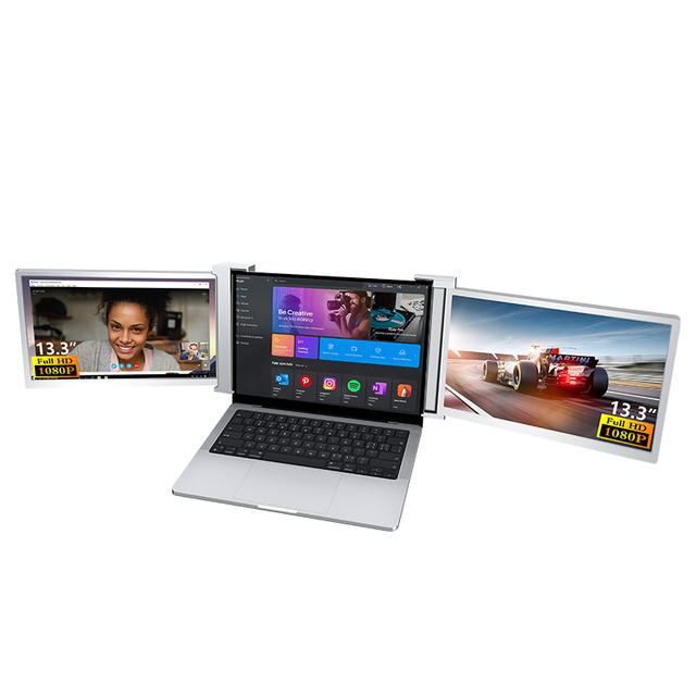 Triscreen Laptop Monitor Triple Portable Triple Screen Extended Two extra Dual Tri Extension USB C Monitor