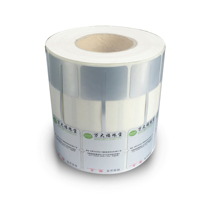 Label polos Matte metalik perak poliester tahan air Transfer termal kode batang perak rol Label tahan suhu tinggi