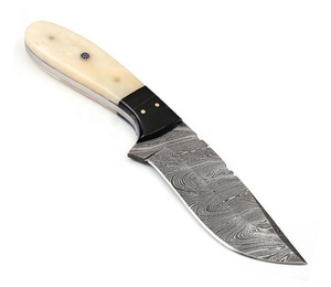 Custom Handmade Damascus Steel Skinner <b>Knife</b> Fixed Blade Hunting <b>Knife</b> with <b>Bone</b> Horn or Wood <b>Handle</b> ZR1514 OEM Supported - Product Image 1