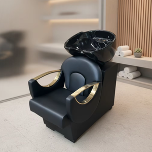 Black Gold Beauty Salon Furniture Set Hairdressing Basin Salon Hairdressing Equipment Styling Chair Shampoo Bowl - Product Image 1