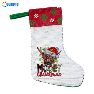 Soporte de regalo personalizado calcetines de Navidad decoración sublimación medias de Navidad lentejuelas medias de Navidad - Product Image 3