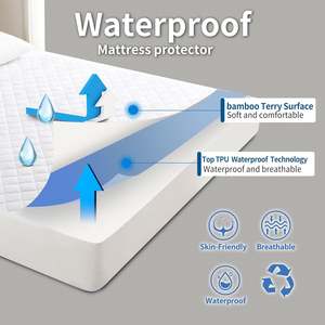 Protège-matelas matelassé imperméable 100 % fibre de bambou, taille King, toutes saisons, personnalisable, avec emballage à 360 degrés - Product Image 3